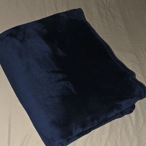 Kate Spade Navy Blue Plush Blanket